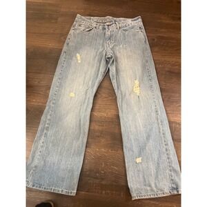 Urban Up Mens Relaxed Straight Distressed Light Wash Denim Jeans Size‎ 34x30